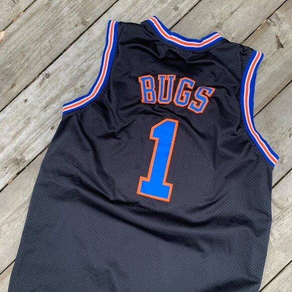 Vintage 90s Champion X Jordan Bugs Bunny Tune Squad Jersey Large Black - Picture 2 of 6